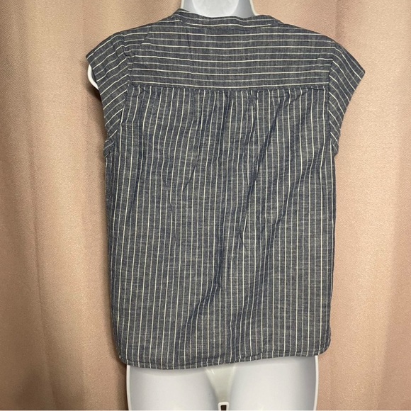 Joie Black and White Button Down Cap Sleeve Top - Picture 2 of 5